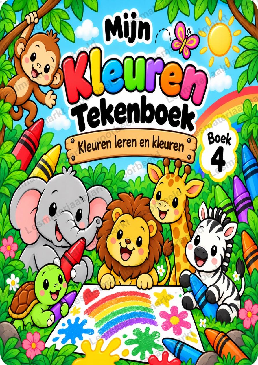 Preview van Mijn Kleuren Tekenboek – Kleuren Leren & Oefenen | Groep 1/2 en 3