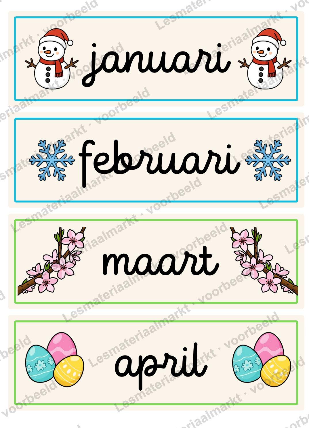 Preview van Maanden + Seizoenkaartjes
