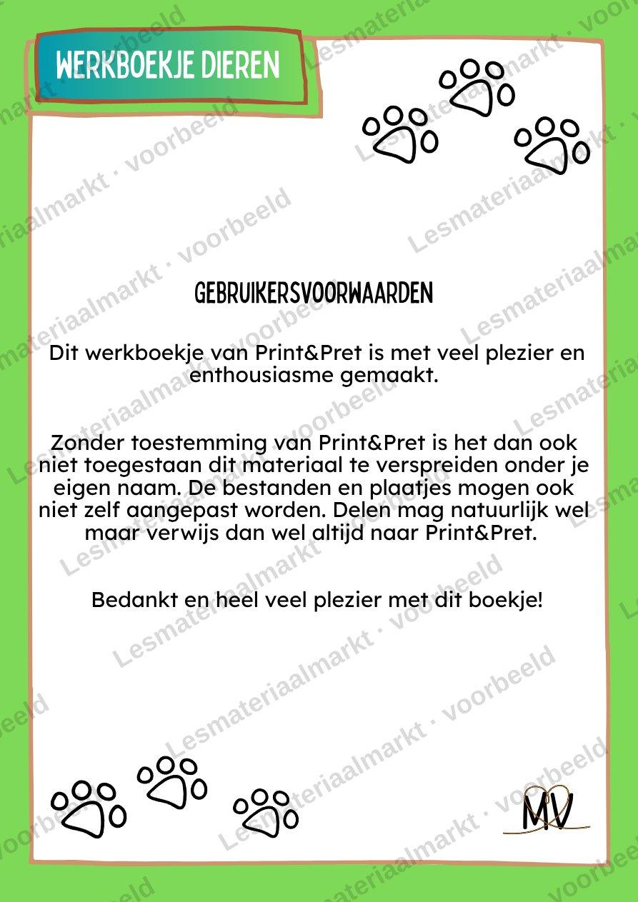 Preview van Werkboekje Dieren