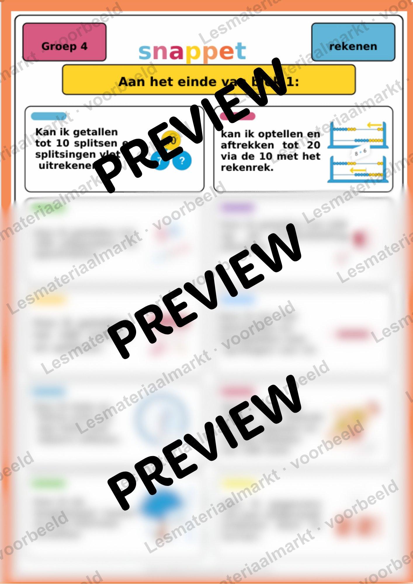 Preview van Doelposter Snappet Rekenen Blok 1 en 2 Groep 4