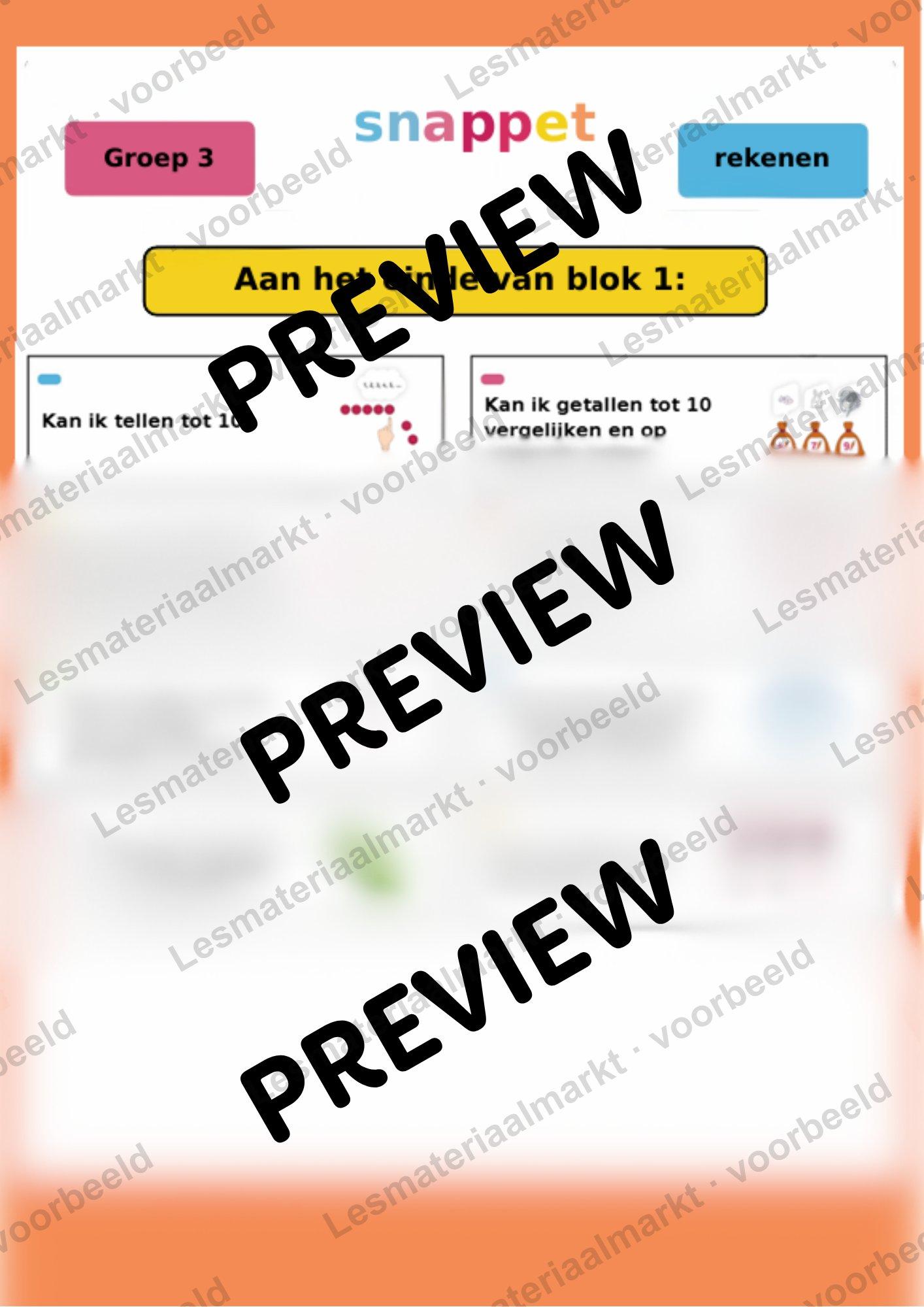 Preview 1 van Doelposters Snappet Rekenen Blok 1 t/m 4 Groep 3