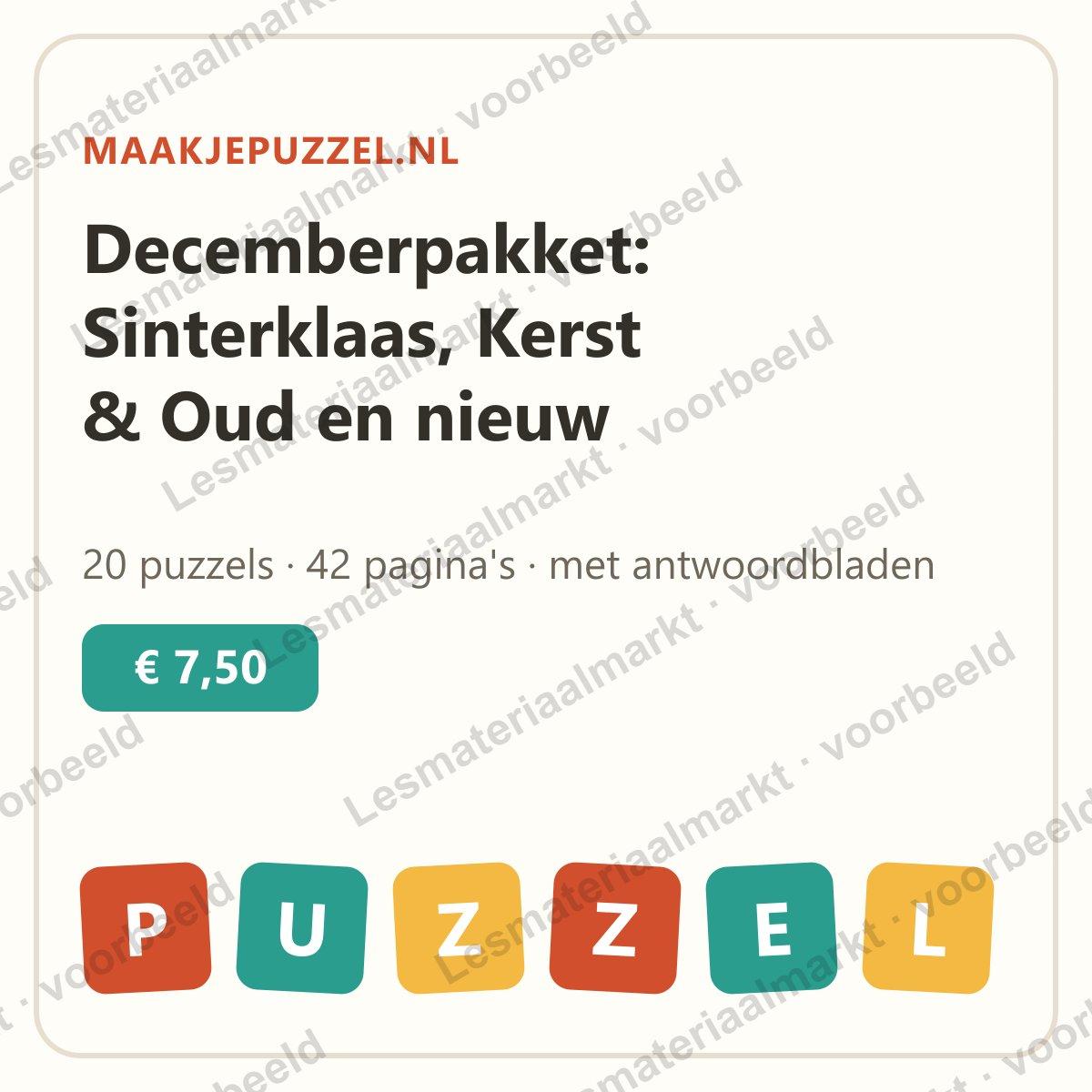 Preview 1 van Decemberpakket: 20 puzzels rond Sinterklaas, Kerst en Oud en nieuw