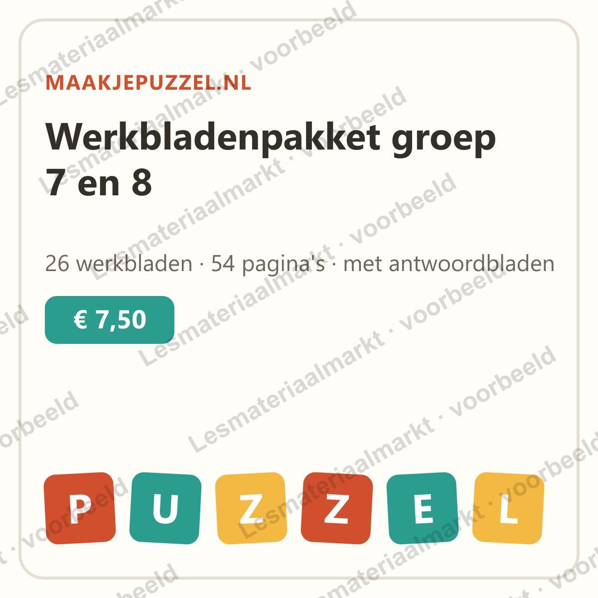 Preview 1 van Werkbladenpakket groep 7 en 8: 26 bladen rekenen, werkwoorden en ontleden