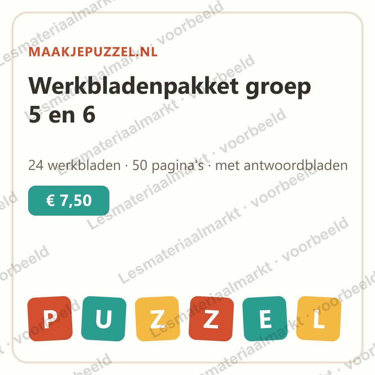Preview van Werkbladenpakket groep 5 en 6: 24 bladen tafels, deelsommen en spelling