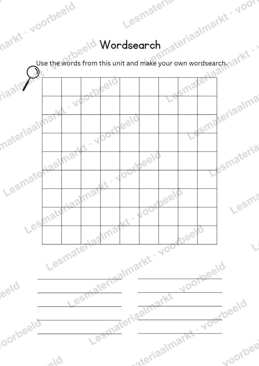 Preview van Make your own wordsearch