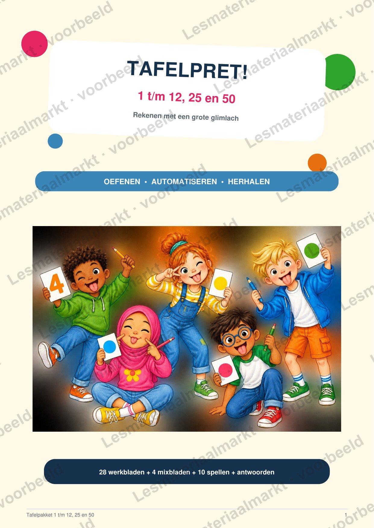 Preview 1 van Tafels oefenen: Tafels 1 tm 12, 25 en 50