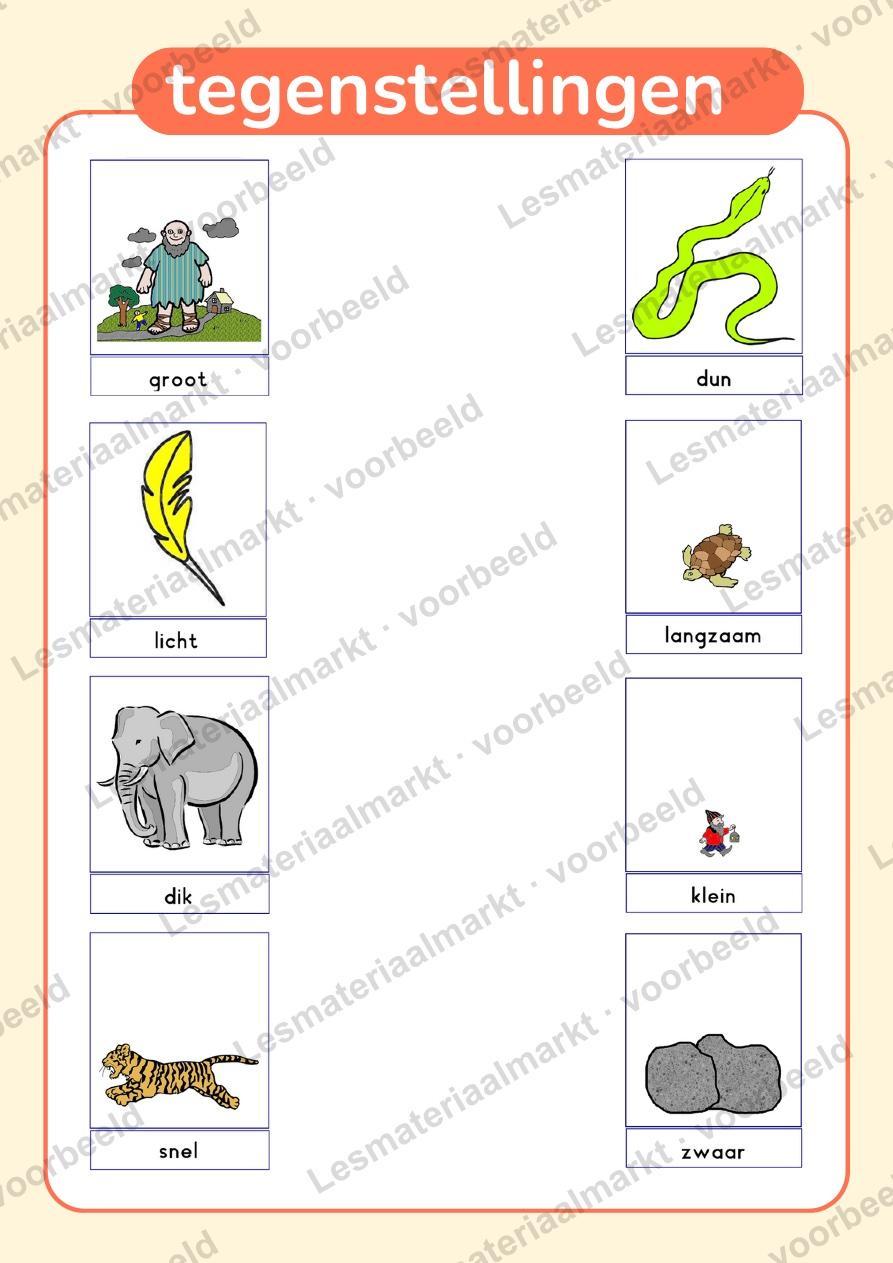 Preview van Tegenstellingen werkblad