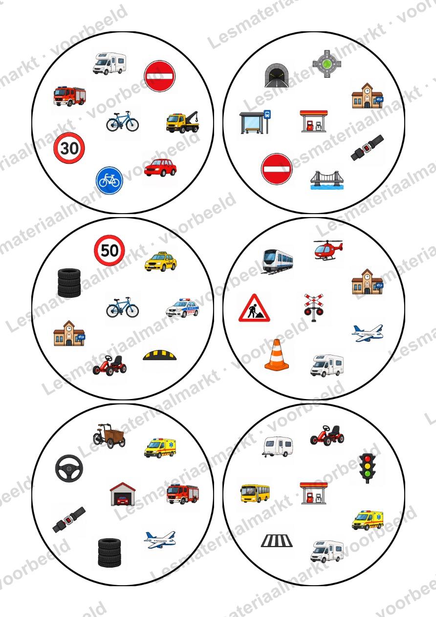 Preview van Dobble spel thema verkeer