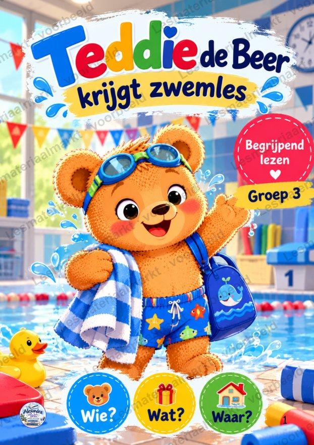 Preview van Begrijpend Lezen - Teddie De Beer Krijgt Zwemles (Groep 3)