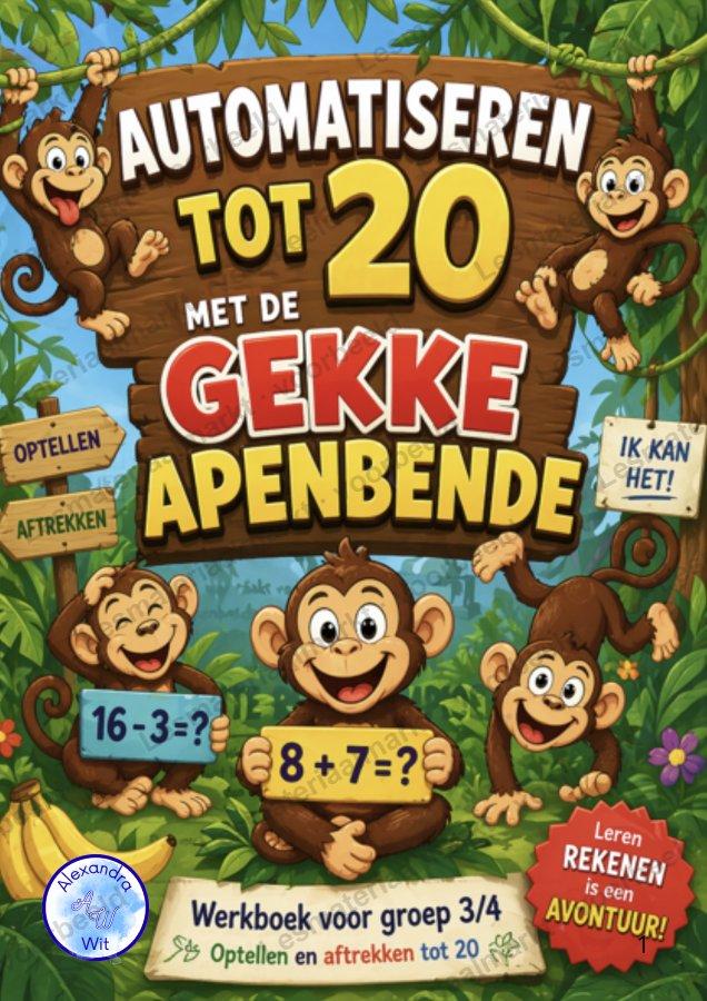 Preview 1 van Automatiseren Tot 20 - Gekke Apenbende (Groep 3-4)