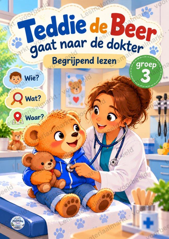 Preview van Begrijpend Lezen - Teddie De Beer Gaat Naar De Dokter (Groep 3)