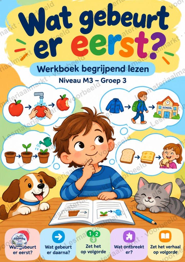 Preview 1 van Begrijpend Lezen - Wat Gebeurt Er Eerst? (Groep 3)