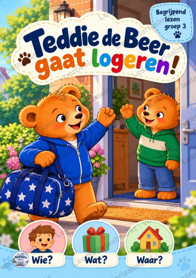 Preview van Begrijpend Lezen - Teddie De Beer Gaat Logeren (Groep 3)